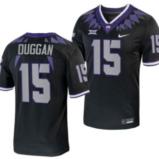 Men's TCU Horned Frogs #15 Max Duggan Black Stitched Game Jersey