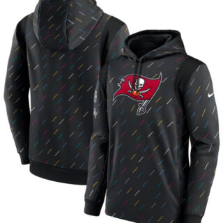 Men's Tampa Bay Buccaneers 2021 Charcoal Crucial Catch Therma Pullover Hoodie