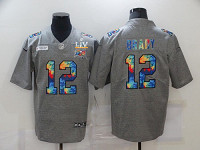 Men's Tampa Bay Buccaneers #12 Tom Brady Gray Crucial Catch 2021 Super Bowl LV Jersey