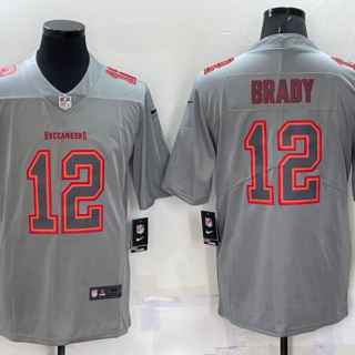 Men's Tampa Bay Buccaneers #12 Tom Brady Grey Atmosphere Fashion Stitched Jersey