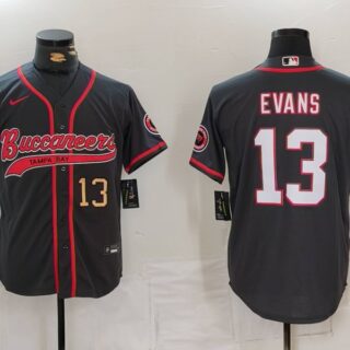 Men's Tampa Bay Buccaneers #13 Mike Evans Grey Cool Base Stitched Baseball Jerseys