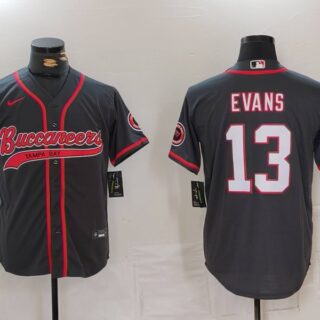 Men's Tampa Bay Buccaneers #13 Mike Evans Grey Cool Base Stitched Baseball Jersey