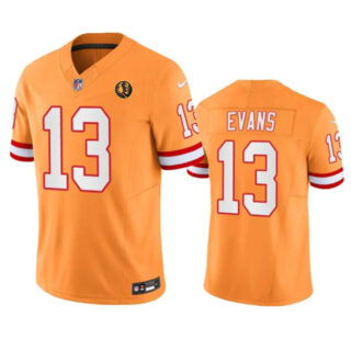 Men's Tampa Bay Buccaneers #13 Mike Evans Orange 2023 F.U.S.E. With John Madden Patch Vapor Limited Stitched Football Jersey