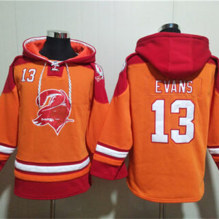 Men's Tampa Bay Buccaneers #13 Mike Evans Orange Red Ageless Must-Have Lace-Up Pullover Hoodie