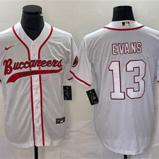 Men's Tampa Bay Buccaneers #13 Mike Evans White Cool Base Stitched Baseball Jersey