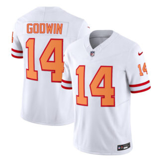 Men's Tampa Bay Buccaneers #14 Chris Godwin 2023 F.U.S.E. White Throwback Limited Stitched Jersey