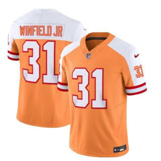 Men's Tampa Bay Buccaneers #31 Antoine Winfield Jr. 2023 F.U.S.E. White Gold Throwback Limited Stitched Jersey