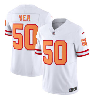 Men's Tampa Bay Buccaneers #50 Vita Vea 2023 F.U.S.E. White Throwback Limited Stitched Jersey