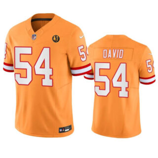 Men's Tampa Bay Buccaneers #54 Lavonte David Orange 2023 F.U.S.E. Throwback With John Madden Patch Vapor Limited Stitched Football Jersey