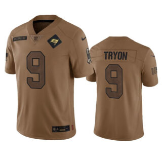 Men's Tampa Bay Buccaneers #9 Joe Tryon 2023 Brown Salute To Service Limited Stitched Jersey