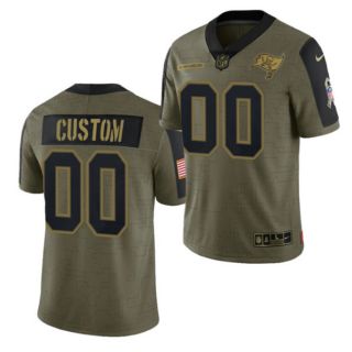 Men's Tampa Bay Buccaneers ACTIVE PLAYER Custom 2021 Olive Salute To Service Limited