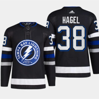 Men's Tampa Bay Lightning #38 Brandon Hagel Black Alternate Premier Breakaway Stitched Jersey