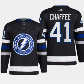 Men's Tampa Bay Lightning #41 Mitchell Chaffee Black Alternate Premier Breakaway Stitched Jersey