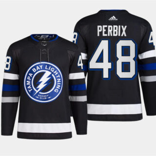 Men's Tampa Bay Lightning #48 Nick Perbix Black Alternate Premier Breakaway Stitched Jersey