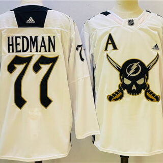 Men's Tampa Bay Lightning #77 Pat Maroon White Stitched Jersey