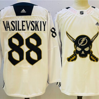 Men's Tampa Bay Lightning #88 Andrei Vasilevskiy White Stitched Jersey