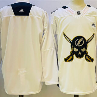 Men's Tampa Bay Lightning Blank White Stitched Jersy