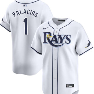 Men's Tampa Bay Rays #1 Richie Palacios White Home Limited Stitched Baseball Jersey