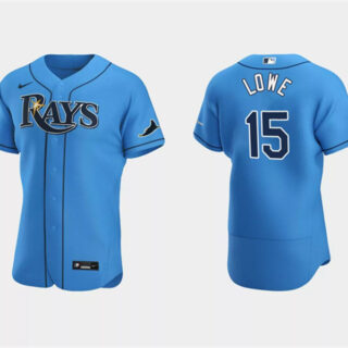 Men's Tampa Bay Rays #15 Josh Lowe Light Blue Flex Base Stitched Jersey
