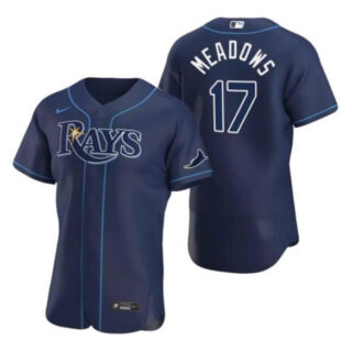 Men's Tampa Bay Rays #17 Austin Meadows Navy Flex Base Stitched Jersey