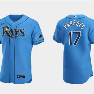 Men's Tampa Bay Rays #17 Isaac Paredes Light Blue Flex Base Stitched Baseball Jersey