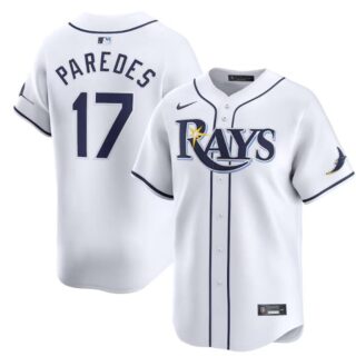 Men's Tampa Bay Rays #17 Isaac Paredes White Home Limited Stitched Baseball Jersey