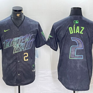 Men's Tampa Bay Rays #2 Yandy Díaz Charcoal 2024 City Connect Limited Stitched Baseball Jersey