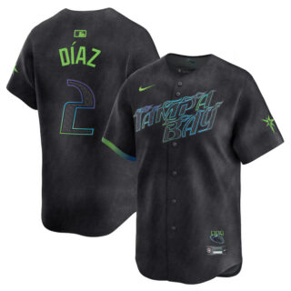 Men's Tampa Bay Rays #2 Yandy Díaz Charcoal 2024 City Connect Limited Stitched Baseball Jersey