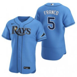 Men's Tampa Bay Rays #5 Wander Franco Blue Flex Base Stitched Jersey