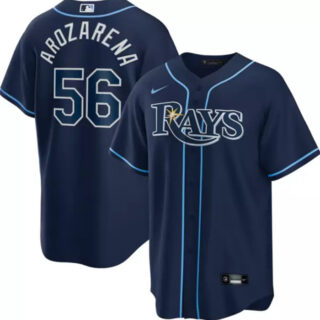 Men's Tampa Bay Rays #56 Randy Arozarena Navy Cool Base Stitched Baseball Jersey