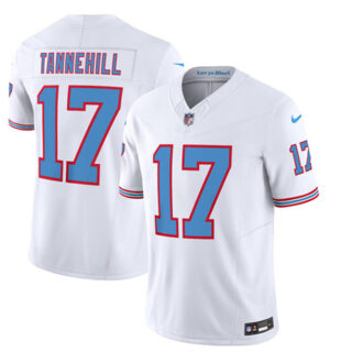 Men's Tennessee Titans #17 Ryan Tannehill White 2023 F.U.S.E. Vapor Limited Throwback Stitched Football Jersey