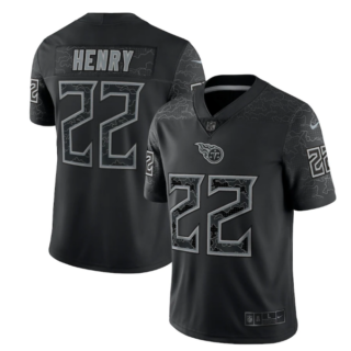 Men's Tennessee Titans #22 Derrick Henry Black Reflective Limited Stitched Football Jersey