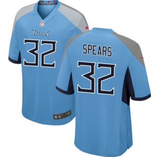 Men's Tennessee Titans #32 Tyjae Spears Light Blue Stitched Game Football Jersey