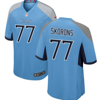 Men's Tennessee Titans #77 Peter Skoronski Blue 2023 Draft Stitched Game Jersey