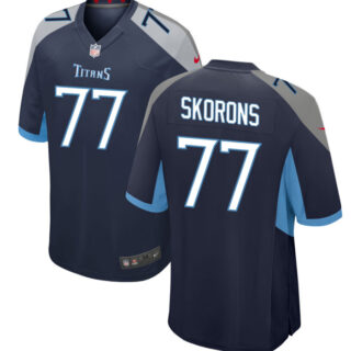 Men's Tennessee Titans #77 Peter Skoronski Navy 2023 Draft Stitched Game Jersey
