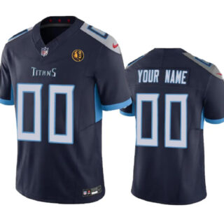 Men's Tennessee Titans Active Player Custom Navy 2023 F.U.S.E. With John Madden Patch Vapor Limited Stitched Football Jersey
