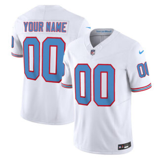 Men's Tennessee Titans Active Player Custom White 2023 F.U.S.E. Vapor Limited Throwback Stitched Football Jersey
