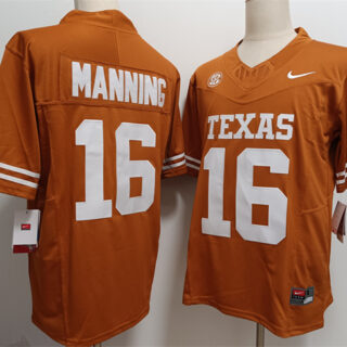 Men's Texas Longhorns #16 Arch Manning Orange F.U.S.E Stitched Jersey