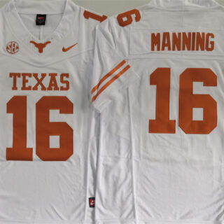 Men's Texas Longhorns #16 Peyton Manning White F.U.S.E. Stitched Jersey