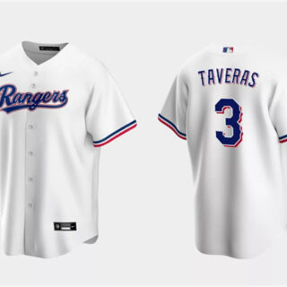 Men's Texas Rangers #3 Leody Taveras White Cool Base Stitched Baseball Jersey
