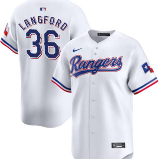 Men's Texas Rangers #36 Wyatt Langford White Home Limited Stitched Baseball Jersey