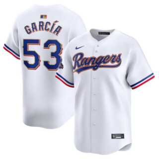 Men's Texas Rangers #53 Adolis García White 2024 Gold Collection Cool Base Stitched Baseball Jersey