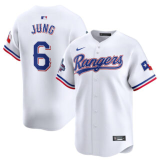 Men's Texas Rangers #6 Josh Jung White 2023 World Series Champions Stitched Baseball Jersey