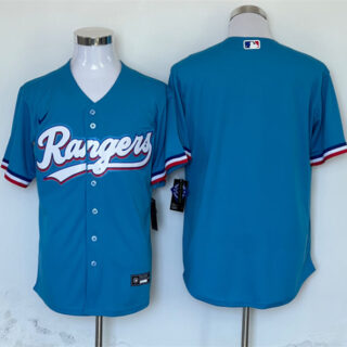 Men's Texas Rangers Blank Blue Cool Base Stitched Baseball Jersey