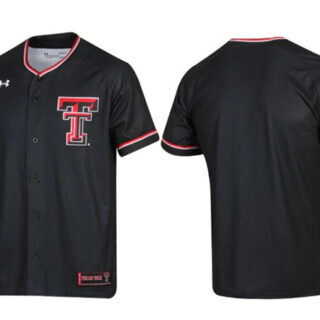 Men's Texas Tech Red Raiders Black Stitched Baseball Jersey