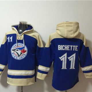 Men's Toronto Blue Jays #11 Bo Bichette Royal Ageless Must-Have Lace-Up Pullover Hoodie