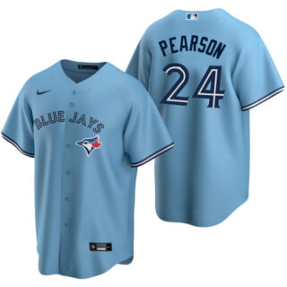 Men's Toronto Blue Jays #24 Nate Pearson Light Blue Cool Base Stitched Jersey