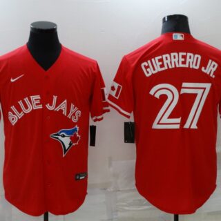 Men's Toronto Blue Jays #27 Vladimir Guerrero Jr. Red Cool Base Stitched Jersey