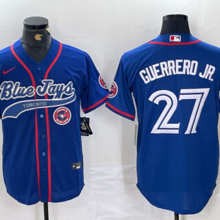 Men's Toronto Blue Jays #27 Vladimir Guerrero Jr. Royal Cool Base Stitched Baseball Jerseys