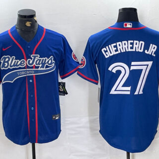 Men's Toronto Blue Jays #27 Vladimir Guerrero Jr. Royal Cool Base Stitched Baseball Jersey